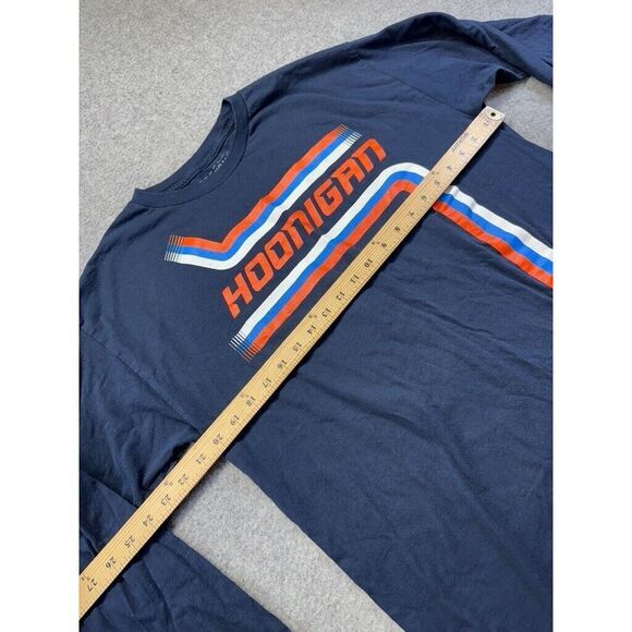 Hoonigan Men's Large Navy Blue‎ Long Sleeve Graphic T-Shirt 100% Cotton Racing - Picture 3 of 6